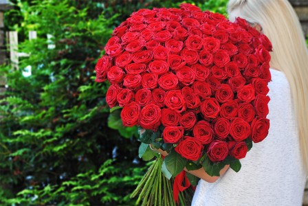 101 raudona rožė Red Naomi tik nuo 135 Eur!